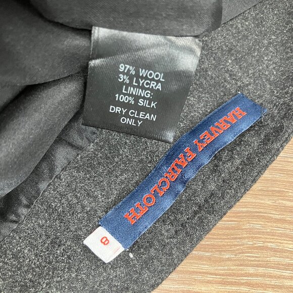 Harvey Faircloth Gray Wool Wrap Blouse Tie Cropped Jacket Top 8 Medium Work - Picture 10 of 10